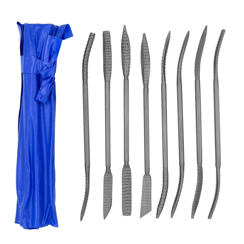 DGOL 8pcs 8 inch Cute Strong Wood Carving File Kit Double End Refiller Rasp Filing Tool Set - Image 1